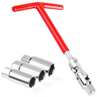 Homdum Universal Spark Plug Socket Wrench, Spark Plug Removal Tool, T-Handle 360 Spark Plug Socket 16/18/21Mm