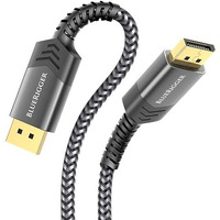 Bluerigger 8K Displayport (Dp To Dp) Cable - 6 Feet - (Up To 32.4 Gbit/S, Uhd With 8 K / 60 Hz Or 4 K / 120 Hz, Supports Hbr3, Dsc 1.2, Hdr 10, Black) Series