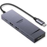 Ugreen Revodok Pro 106 Usb C Hub 10Gbps, 6-In-1 Multiport Adapter With Hdmi 4K@60Hz Display, 2 Type A And C 3.2 Data Ports, 100W Pd For Pc Laptop Tablet, Macbook Air, Ipad Pro, Iphone 16/15 And More