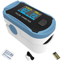 Choicemmed Md300C29 Finger Pulse Oximeter With Color Oled Screen Display & Batteries - Grey, Black
