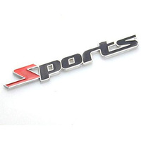 Sports Black Racing Sports Sticker 3D Car Chrome Badge Logo Sticker