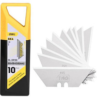 Deli Dl-Dp30 Heavy Duty Cutter Sk4 Carbon Steel Heat Treated Blade Retractable Utility Knife With 2-Section Durable T-Type Blades For Personal & Professional Use (10Pc In 1)