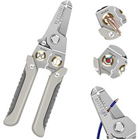 Moyesta 6-In-1 Wire Stripper And Cutter Pliers For Electricians - Cable Stripping, Cutting, Winding, Crimping - Precision Stainless Steel Hand Tool For Decrustation