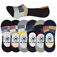Me Stores Men's Solid No Show Sneakers Socks (Large) - Pack Of 6 Pair