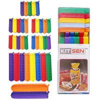Kitsen 35 Clips, 3 Different Sizes, Plastic Multipurpose Airtight Seal Clips For Food Bags, Snack Packets To Keep Bag Content Fresh And Intact (Multi Color)