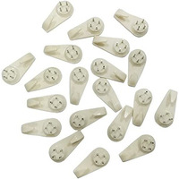 Mabalo Plastic Hard Wall Picture Frame Hooks Hangers 4-Pin , Pack Of 20 , White