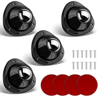 Jicoot Self Adhesive Caster Wheels - 360 Swivel Wheels For Furniture - 1 Inch Steel Ball Caster, 200Kg Loading Capacity, Low Profile Roller For Small Appliance Storage Bins (4 Pcs, Black)
