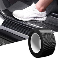 Openja Carbon Fiber Style Waterproof Car Seal Strip Door Edge Cover Guard Anti-Scratch Step Decoration Cover Tape - 2 Inches X 5 Meters | Vinyl