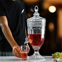 Evatta Glass Water Dispenser With Tap Beer Dispenser Storage Mason Jar Beverage Dispenser Glass Pitcher With Tap Pitcher For Detox Water Glass Dispenser With Tap Juice Dispenser 2 Litre - 1 Piece