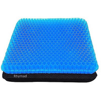 Gel Seat Cushion, Double Thick Egg Gel Seat Cushion With Non-Slip Cover, Breathable Honeycomb Gel Cushion For Pressure Relief Back Pain, For Home Office Chair Cars Wheelchair (16X14X1.6Inch)