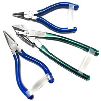 Silk Thread Jewellery Making Pliers Combo Long Nose, Round Nose And Side Cutter Pliers - Pack Of 3 Pieces (Jk-3 Msf-Blue)