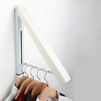 Ekron Wall Mountable Hidden Type Plastic Clothes Hanger Drying Rack Stand, 1 Count