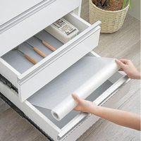 Wolpin Anti-Slip Kitchen Cabinet Drawer Shelf Mat Liner Sheets (45 Cm X 3 M Roll) Waterproof Strong Table Mat For Bathroom, Fridge, Textured Multipurpose (Transparent, White), Ethylene Vinyl Acetate
