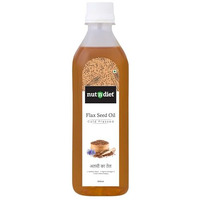 Nutndiet Cold Pressed Flaxseed Unrefined Oil 500Ml Pet Bottle | Alsi Ka Tel | Pure Omega 3-Rich For Heart Health & Immunity | Multipurpose Oil
