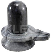 Kleo Marble Stone Shiva Lingam Shiv Ling Idol Murti For Daily Pooja (3.5" Height), Black, Shiva