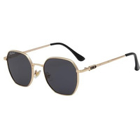 Ted Smith Hexagonal Grey Sunglasses For Men Women