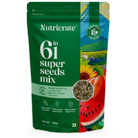 Nutricrate 6 In 1 Super Seeds Mix For Eating (350G) Protein Rich Healthy Diet Snack For Weight Management | 6 In 1 Mixed Roasted Seeds- Chia, Pumpkin, Watermelon, Flax, Sesame & Sunflower Seeds