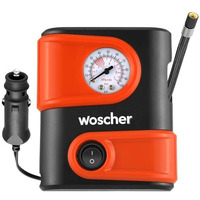 Woscherr Tyre Inflator For Car - 110 Psi, 12V Dc Portable Air Pump/Compressor With Analog Tyre Pressure Gauge, For Car, Bikes, Bicycles Or Any Inflatable With Led Light| 2 Years Warranty