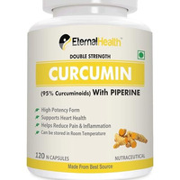 Eternalhealth Curcumin High Absorption Double Strength Supplement With Piperine (Ultra Pure) 95% Curcuminoids For Joint Support - 120 Vegetable Capsules