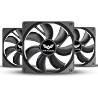 War Hammer Kratos Darkzone 120Mm 3 In 1 Case Fan Kit - Black, High Static Pressure, Molex Control 1500 Rpm, 73.6 Cfm Airflow (Darkzone Non Rgb, 3)