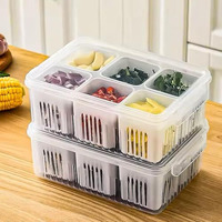 Chillyfit 2 Pack Fridge Storage Boxes, Fridge Organiser Box Storage Containers For Vegetable Airtight Refrigerator Container Organizer, Kitchen Accessories Items For Food Products