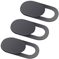 Anab Gi 3 Pieces Webcam Cover,Ultra-Thin Slider Web Camera Covers For Laptop Computer Smartphone Mac Macbook, Sliding Cover Protect Your Privacy Security, T1 Black