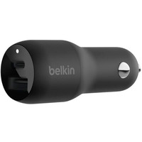 Belkin Dual Usb-C Car Charger, 42W (12W+30W) Pd, Black