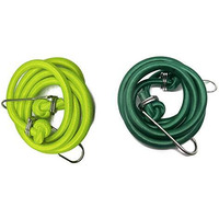 Genxtra High Strength Elastic Neon Color Bungee Cords, Luggage Tying Rope With Hooks, Set Of 2, 5 Feet, Assorted Neon Color (Random Color)