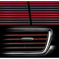 Hadwoer 20Pcs Car Auto Air Conditioner Vent Outlet Trim Strip, Diy Decoration Chrome Pvc Car Interior Moulding Trim Strip Line For All Straight Air Vent Outlet (Red)