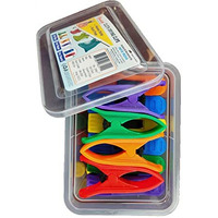 Swish 16 Pcs Cloth Drying Clips, Clothes Pegs For Rope/Stand/Pipe Packed In Storage Box (Multi Color)