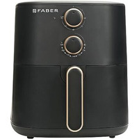 Faber 6 Liter 1500W Air Fryer|Fry, Bake, Roast, Toast, Defrost, Grill & Reheat|360 Rapid Air Cooking, 85% Less Oil|Temperature & Time Control, Non-Stick Fryer Pan, Auto-Off | Sleek Design | (Black)