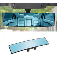 Gnastas Rear View Mirror, Clip On Rear View Wide Angle Mirror, Panoramic Interior Extended Rear View Mirror, Anti-Glare, Car Mirror Blue 1Pc