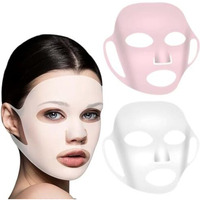 Xfopz 2 Pieces Reusable Facial Mask Cover Silicone Skin Mask Moisturizing Face Wrap For Sheet Prevent Evaporation Masks Face Care Tool