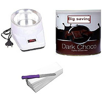 Kahrl Wax Heater Whole Body Hair Removal Body Wax 400 G. Spatula Knife Wax Heater Kit Wax Heater Combo For Women(Pack Of 4) (Wax, Chocolate)