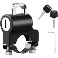 Dianzhu 22Mm 7/8" Motorcycle Helmet Lock Anti-Theft,Security Aluminum Alloy Iron Black Padlock For Bicycle Motorbike Scooters,Handlebar Mount (1 Piece)