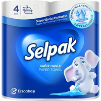 Selpak Kitchen Towel Paper - 3Ply (4 Rolls/Pack)