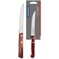Tramontina Polywood Stainless Steel Fruit Knife/,10.1Cm/4" | Wavy/Serrated Edge Knife | Treated Brazilian Polywood Handle | Impact Resistant | Heat Resistant |Dishwasher Safe | 5 Year Warranty*