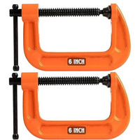 Gizmo C-Clamp, C Clamps Set, Heavy Duty G-Clamp With Chrome Plated Screw Pack Of 2 (6 Inch)