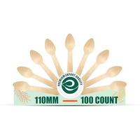 Eco Soul [110Mm, 100 Pack] Disposable Tea Spoons | Mini Taster, Ice Cream & Pastry Spoons | Wooden Dining Flatware | Ideal For Kids Birthday, Wedding & Party