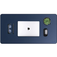 V-Cube Designs Premium Vegan Leather Desk Mat 75X40Cm 2.4Mm Thick&Padded|Laptop Mat/Extended Mouse Pad/Stitched, Reversible, Sturdy Deskspread With High Tear/Peel Strength|Anti-Slip,Splash-Proof|Blue