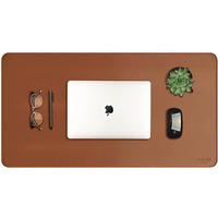 V-Cube Designs Premium Vegan Leather Desk Mat 75X40Cm 2.4Mm Thick&Padded|Laptop Mat/Extended Mouse Pad/Stitched, Reversible, Sturdy Deskspread With High Tear/Peel Strength|Anti-Slip,Splash-Proof| Tan