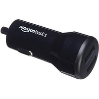 Amazonbasics 4.8 Amp/24W Dual Usb Car Charger For Apple And Android Devices, Black