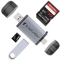 Brand Conquer Metal Body 6 In 1 With Otg, Sd Card Reader, Usb Type C, Usb 3.0 And Micro Usb, For Memory Card | Portable Card Reader | Compatible With Tf, Sd,Micro Sd,Sdhc, Sdxc, Mmc,Rs-Mmc, Micro Sdxc