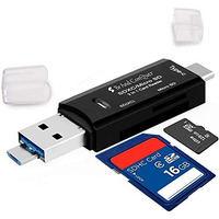 Brand Conquer 3 In 1 Sd Card Reader | Usb Type C, Usb 3.0 And Micro Usb, Otg, Memory Card | Portable Card Reader | Compatible With Tf, Sd, Micro Sd, Sdhc, Sdxc, Mmc, Rs-Mmc, Micro Sdxc