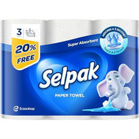Selpak Paper Towel Kitchen Roll Tissue 3Ply (3 Rolls)