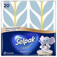 Selpak Deluxe Printed Napkin 3Ply 20Sheets, White, Ptdlx