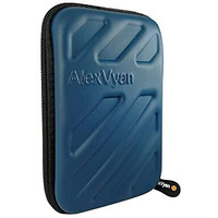 Alexvyan - Shock Proof External Hard Disk Case Protector For Seagate Backup Plus Slim 1Tb & 2Tb External Hard Drive Hard Disk Cover Hdd Case Casing Carry Bag Pouch Sleeve Enclosure (Blue Flower)
