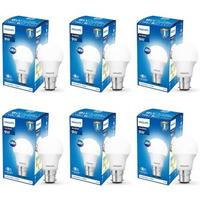 Philips Ace Saver 9 Watt Led Bulb, Base B22 (Cool Day Light), Pack Of 6