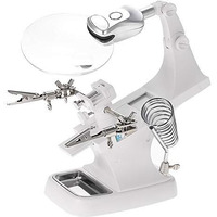 Mmobiel Helping Hand Soldering Station Led Light Hands Free 360 Rotating Magnifying Glass Stand With Clamp And Clips