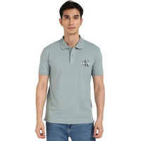Calvin Klein Jeans Men's Solid Regular Fit Polo Shirt (J325664Pc2_Blue